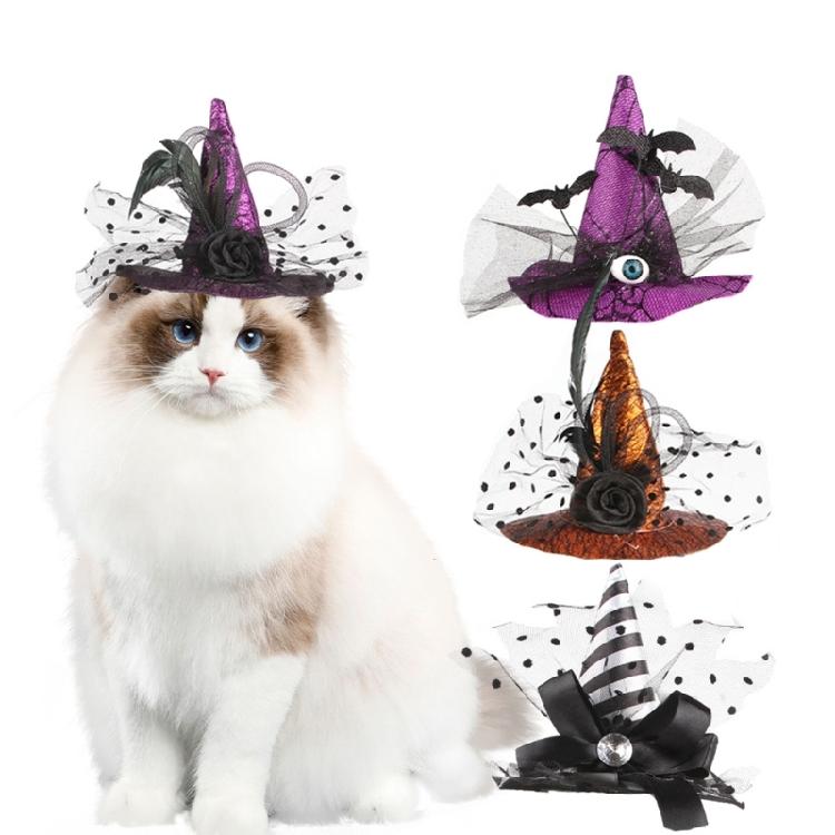 Pet Witch Hat Halloween Parties Witch Hat with Stretch Chin Rope for Carnivals