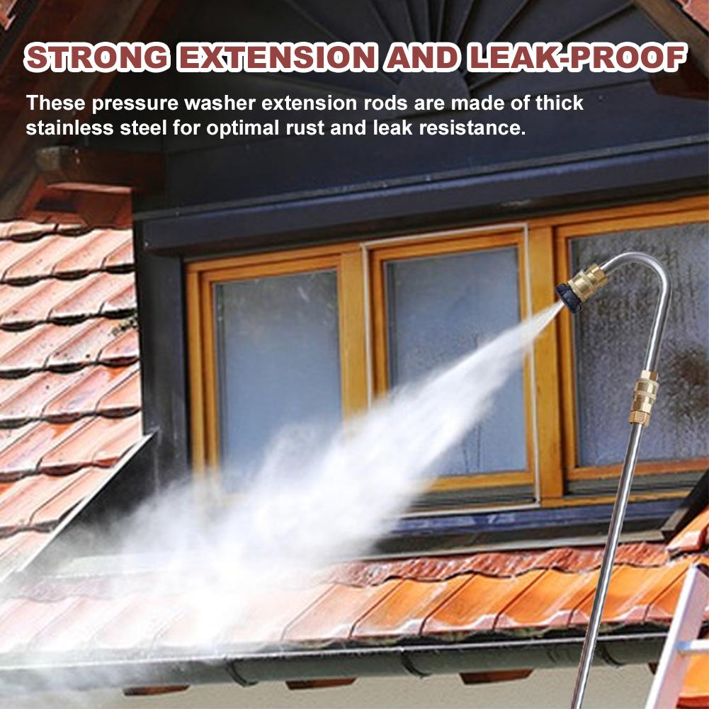 10Pcs Water Gun Nozzle Extension Rods Set Pressure Washer Extension Wand Set High Pressure Water Gun Extension 1/4 Quick Connect