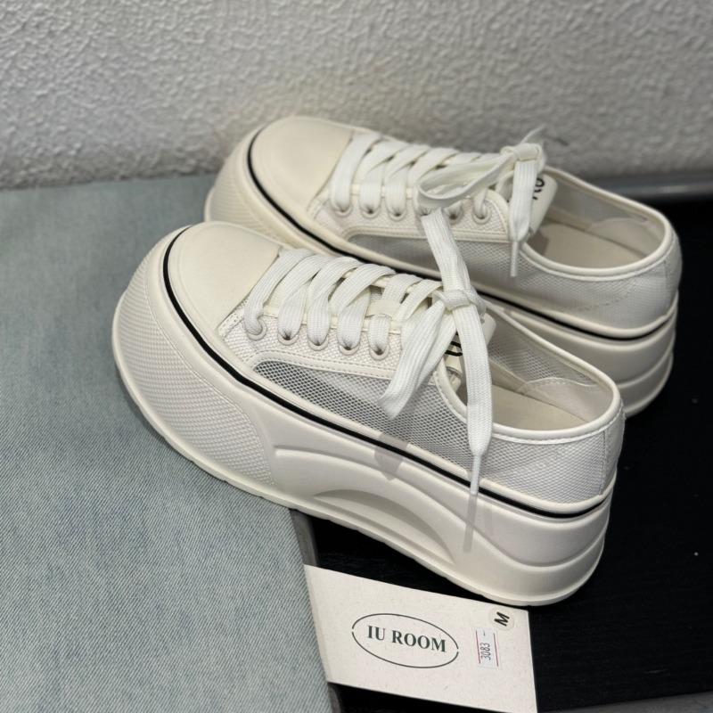 Thick-soled Heightening Canvas Shoes Female Students Versatile Little White Shoes Spring New Trend Casual Board Shoes