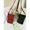 2 New fashionable textured mobile phone bag female messenger bag versatile, small and lightweight mini small bag small square bag female