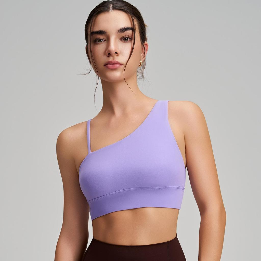 Cross-Back Irregular Yoga Bra - Quick-Dry, Elastic Sports Vest