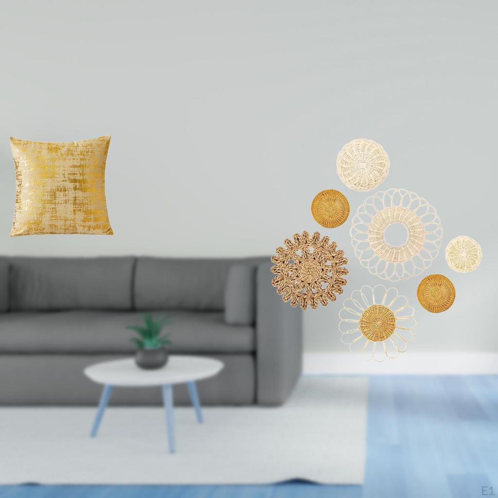 Elegant Rattan Woven Pillowcase for Living Room Office Dorm Car Unique Wall Hanging Decorative