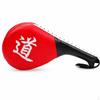 Taekwondo Kick Pad PU Leather Handheld Target for Adult and Kids Training Red with Character