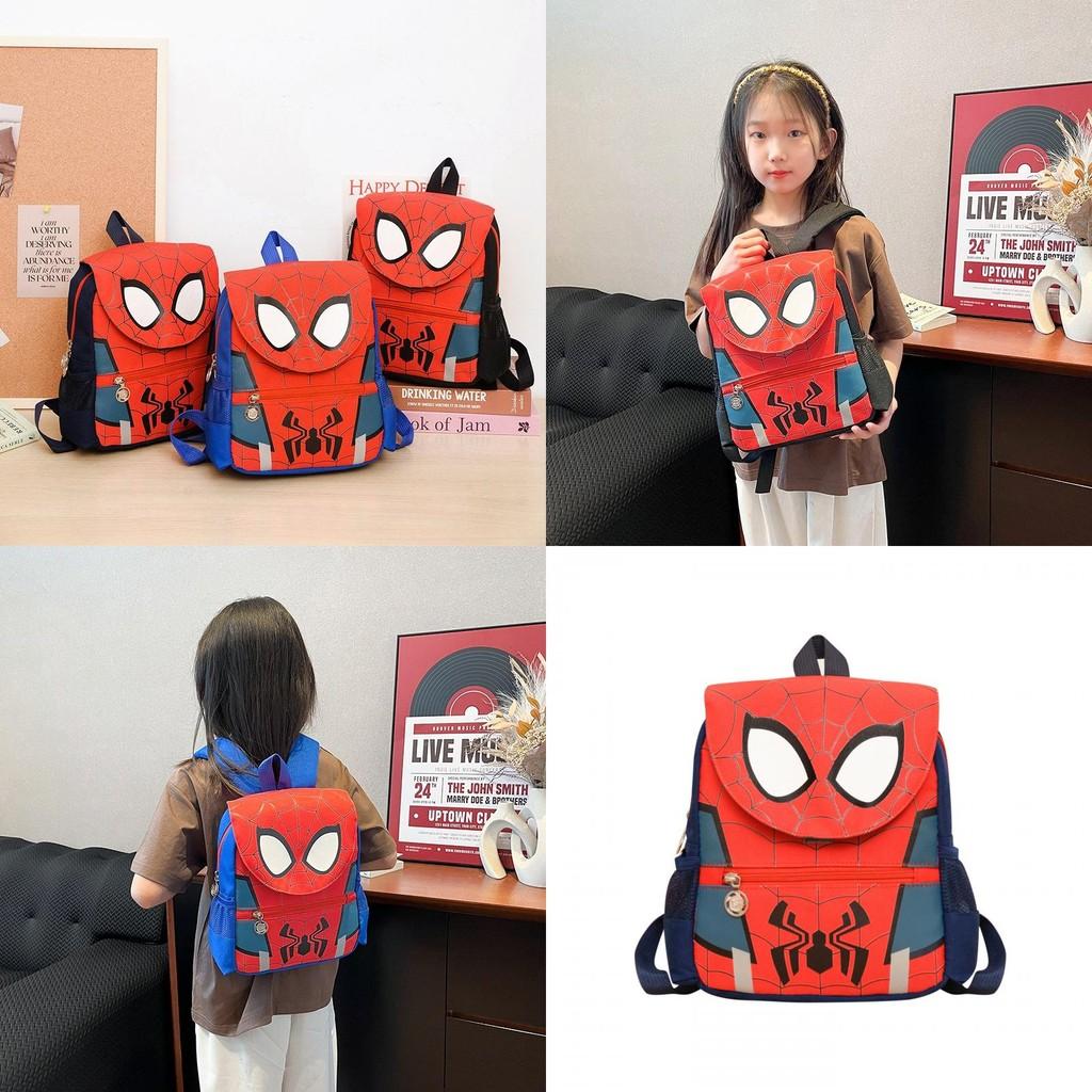 Cartoon Spider Man Pattern Kids Backpack With Breathable Oxford Fabric For Elementary School Students
