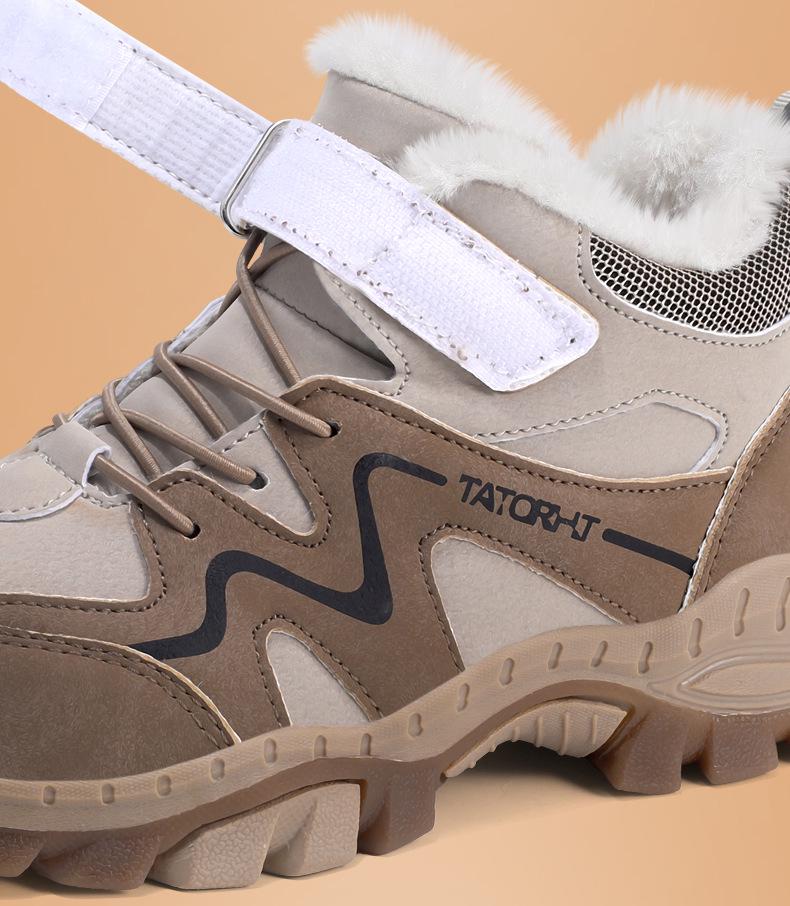 2025 Nepromokavé protiskluzové zimní kožené turistické boty pro chlapce - Teplá, odolná obuv do přírody