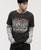LANARCHIVE [0150] Pigment Print Layered Long Sleeve - Charcoal