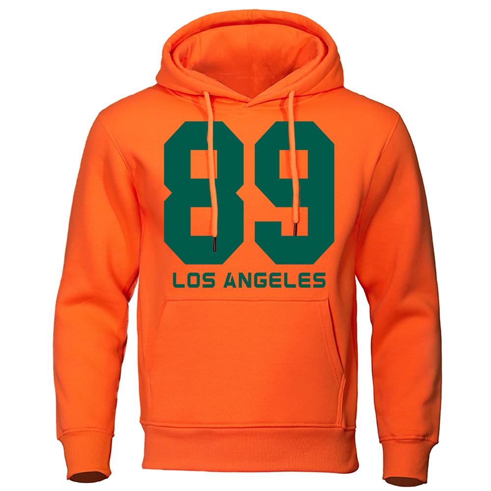 Hip Hop Street 89 Los Angeles Printing Hoodies Man Oversized Cotton Clothes 2023 New Spring Streetwear Fleece Soft Couple Hoody