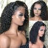 Hot-selling European and American wigs, women's front lace, short curly hair, African small curly hair, black medium long curly hair