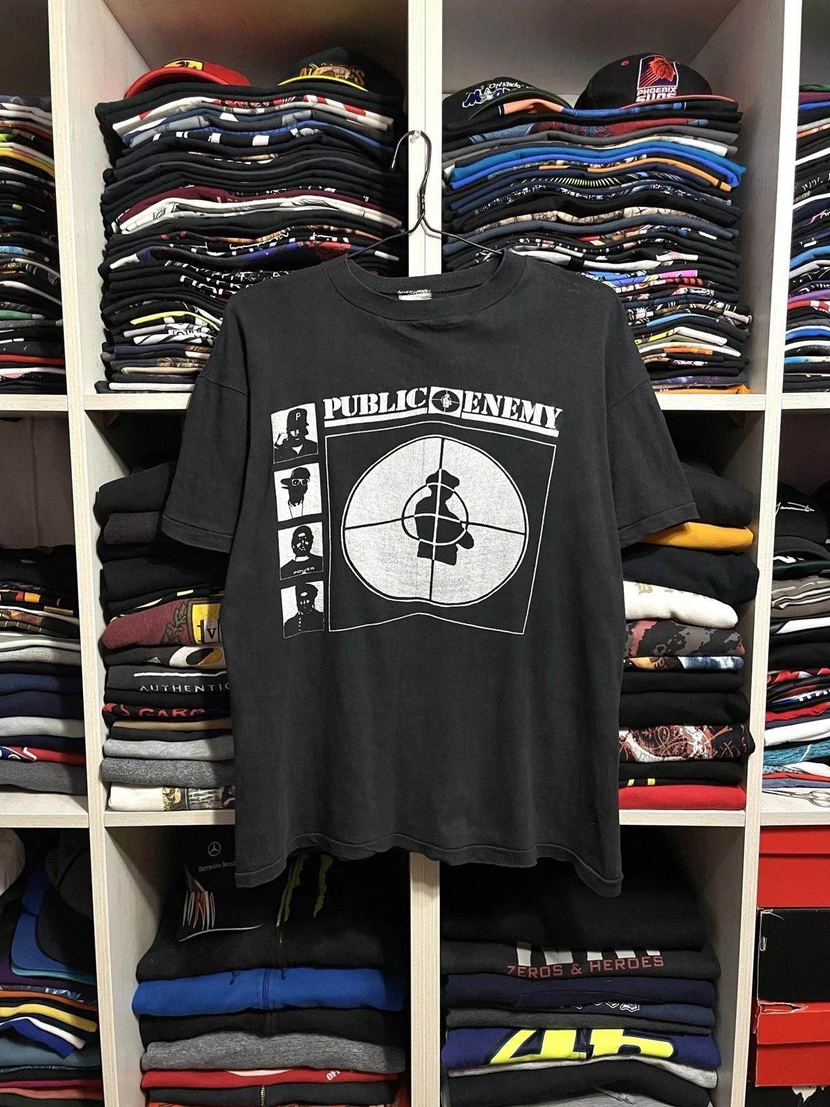 RARE Vintage 90s Public Enemy Single Stitch Rap Hip Hop T-Shirt Size M/L Faded 3XL