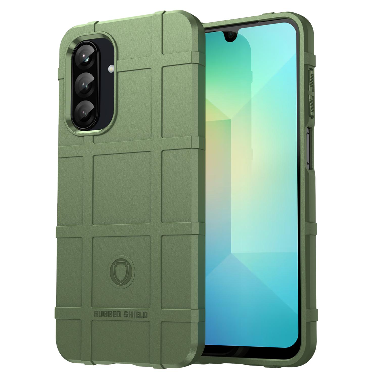 

For Samsung Galaxy A26 5G Case Grid Design Soft TPU Scratch-Proof Phone Cover Green