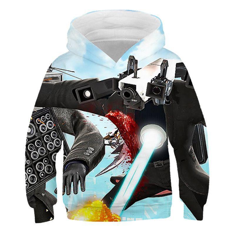Autumn 3D Game Skibidi Toilet Printing Hoodies For Children Fashion Streetwear Hooded Sweatshirts Harajuku Cool Clothing