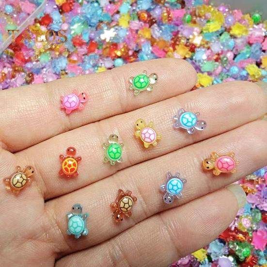 100 Stück Mini-Schildkrötenfiguren, die im Dunkeln leuchten, Schildkrötenornamente, Miniatur-Schildkrötenstatuen für die Dekoration des Feengartens, zum Selbermachen und Basteln von Mikro-Landschaften