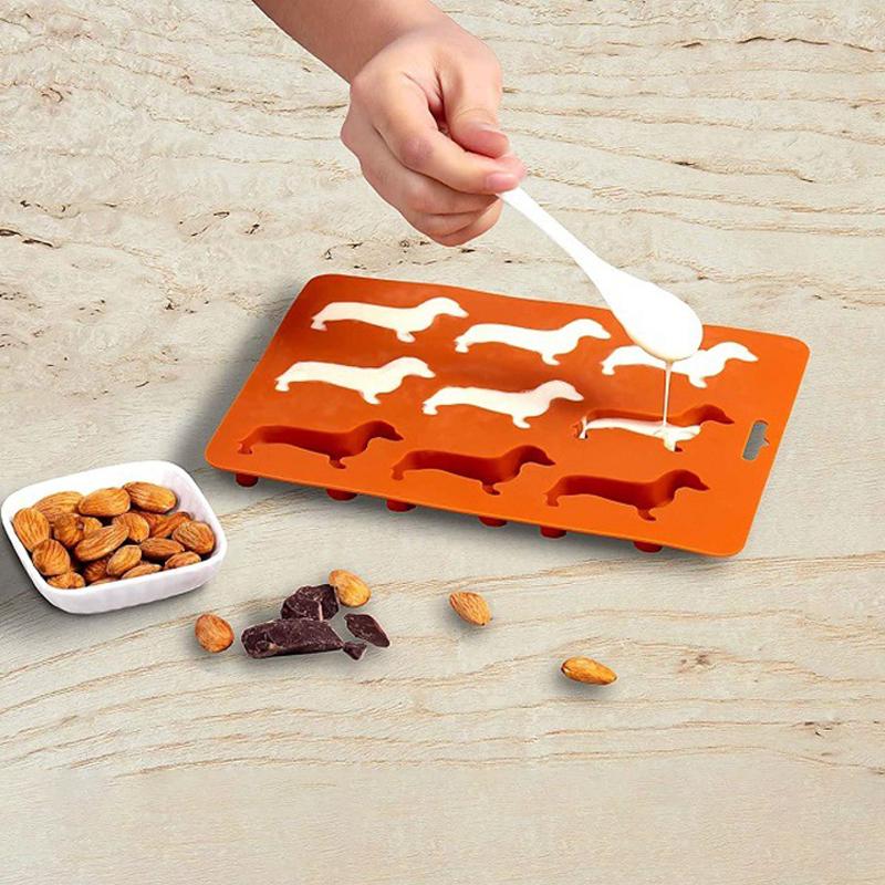 Isbitsform Användbar Dackelhundformad Isform Dessertform Non-stick Isbitsform Köksredskap Silikonform Prylar