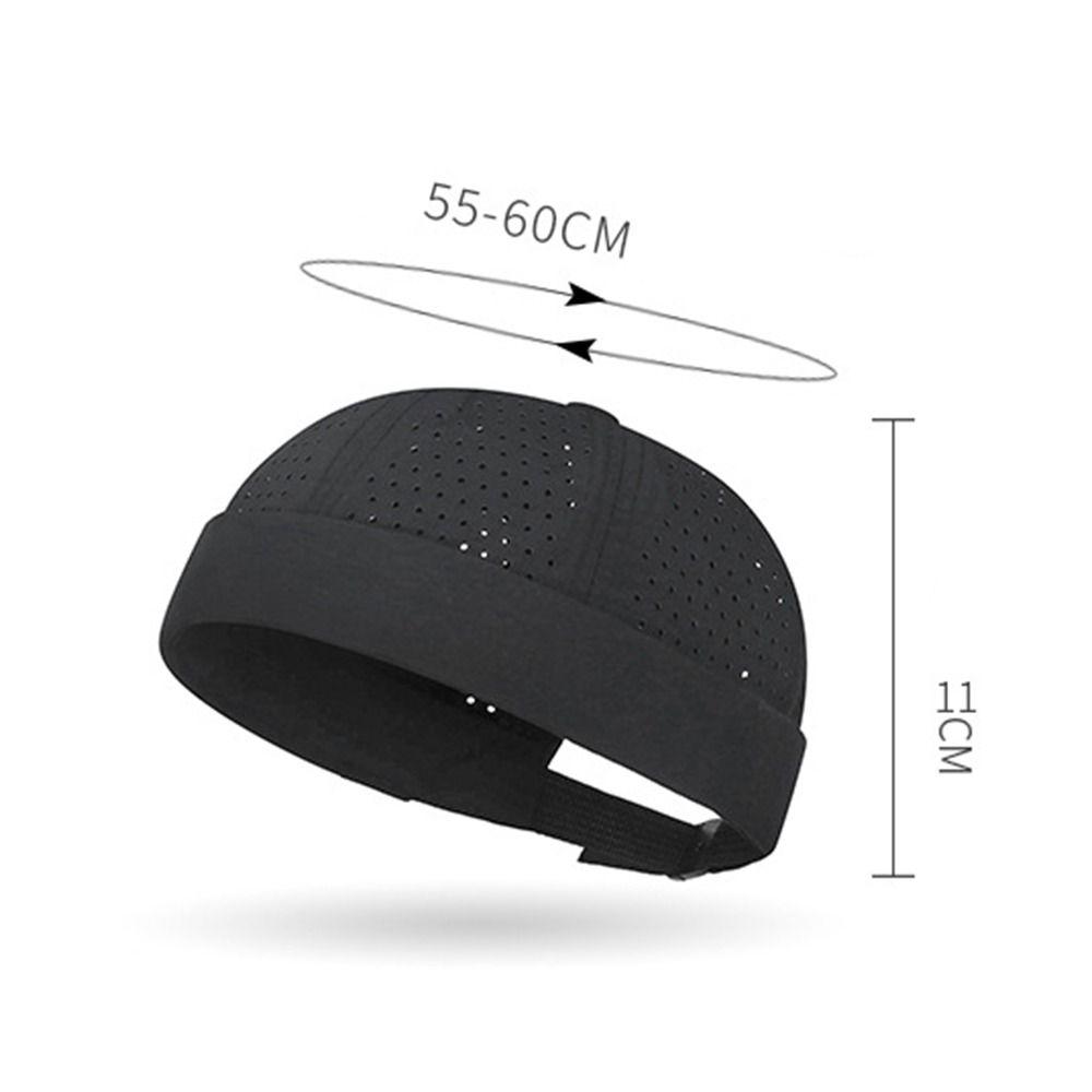 Nova Touca Skullies Sem Aba de Malha Respirável Ajustável Chapéu Docker Cor Sólida Gorro Casual Unissex