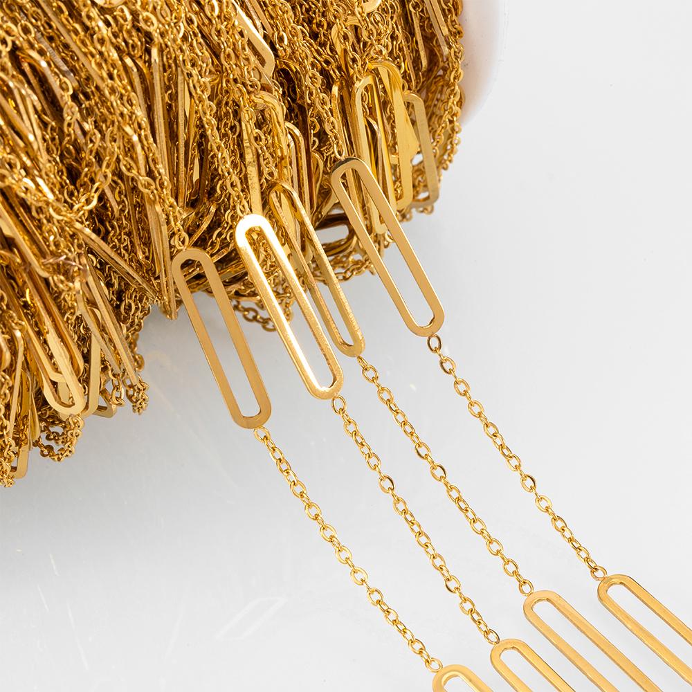 1M Stainless Steel Frosted Rounded Square Punk Chains Hip-hop Necklaces Oval Cross Chains Accessory for DIY Jewelry Making Gifts