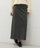 City Breeze Cashmere Ball-Line Long Skirt_Charcoal