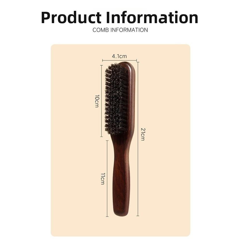New Brown Boar Bristle Hair Brush Fragrance-free Professional Barber Styling Tool Bristle Brush for Thick Fine Hair