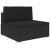Day and Night - Day and Night Central Sectional Seat and Cushions 1 Pc Black Synthetic Rattan