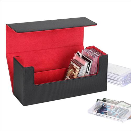 

Trading Card Case [Clean Storage] 1,000 Card Storage Box with Magnetic Loader [Black] Trading Card Box Storage Deck Case Card Case Black