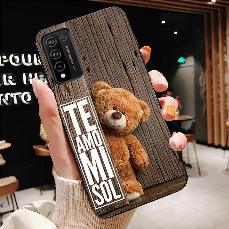 Cute Teddy Bear Beer Phone Case for Huawei Honor 50 10X Lite 20 7A 7C 8X 9X Pro 9A 8A 8S 9S 10i 20S 20lite 7X 10 Lite