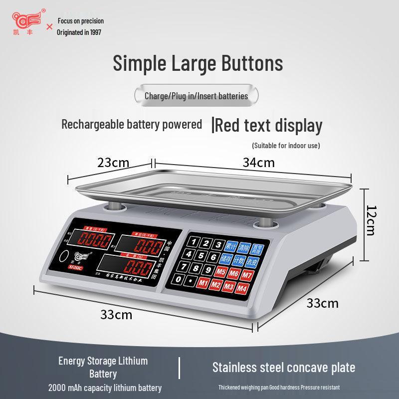 Kaifeng 30kg Electronic Small Bench Scale for Precise Weighing of Vegetables and Fruits