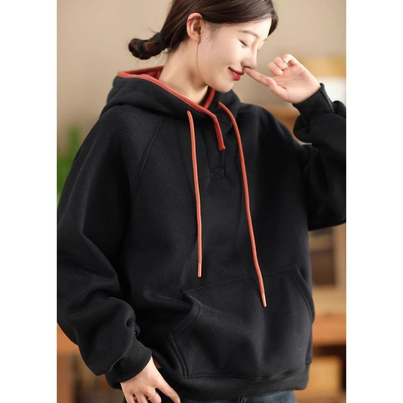 Sweatshirt for Women Oversize Hooded Thickened Loose Casual Pullover Long Sleeve Winter Sweatshirt Top