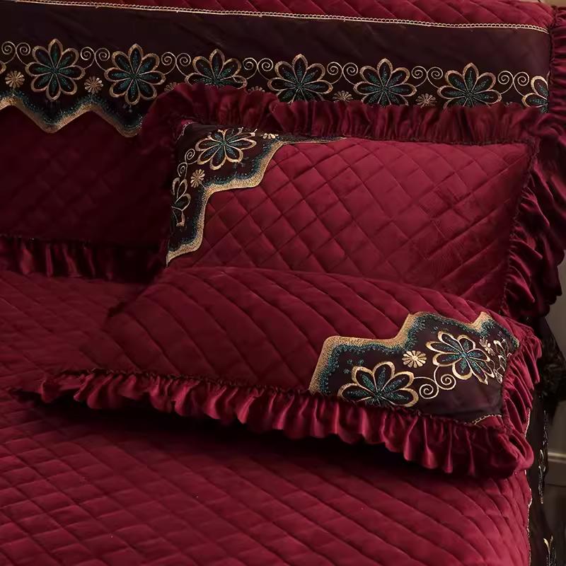 Thick Milk Velvet and Cotton Pillowcase Set Paired with Thick Velvet and Quick Heating Cotton Pillowcase for Warmth