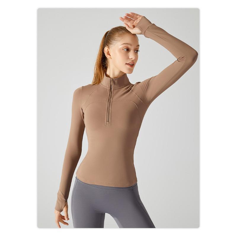 

Женская осенне-зимняя утепленная одежда для йоги с длинным рукавом XL хаки