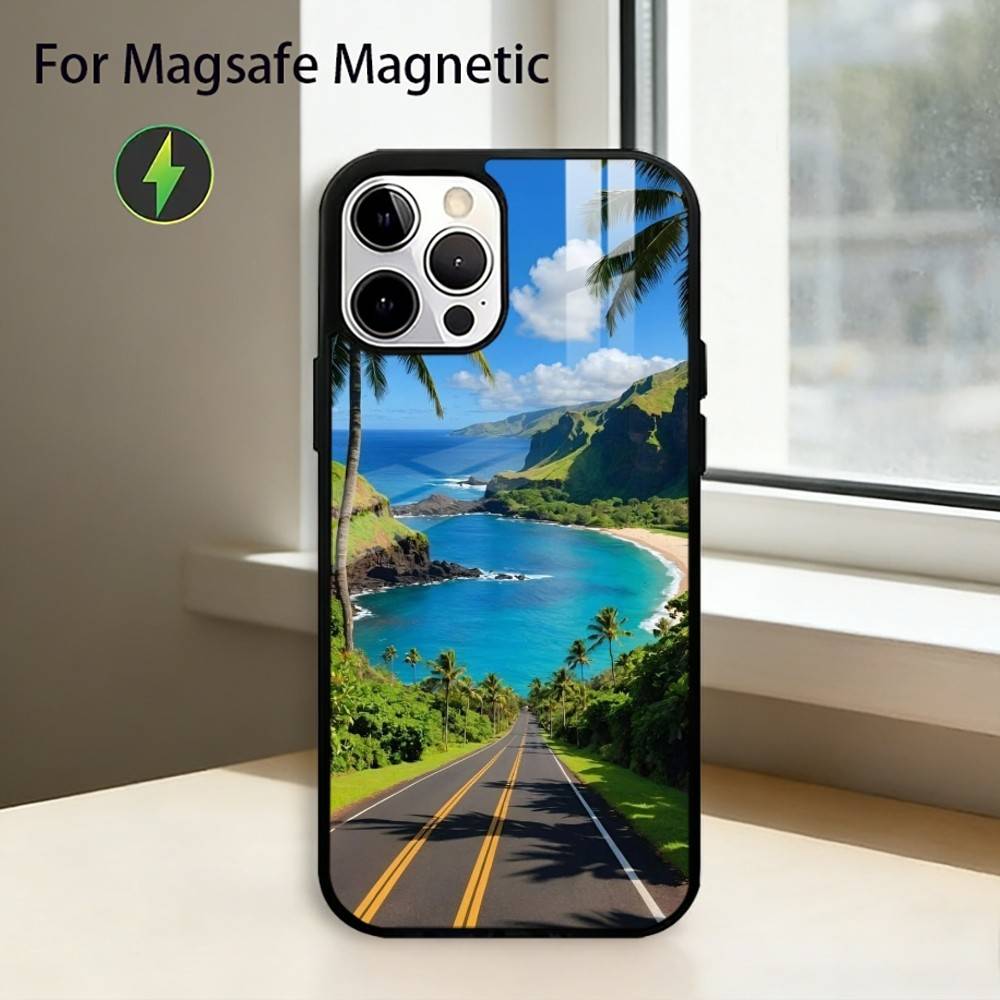 Summer Art M-Miami Florida Phone Case For iPhone17,16,15,14,13,12,11 Plus,Pro Magnetic with Magsafe Wireless Charging