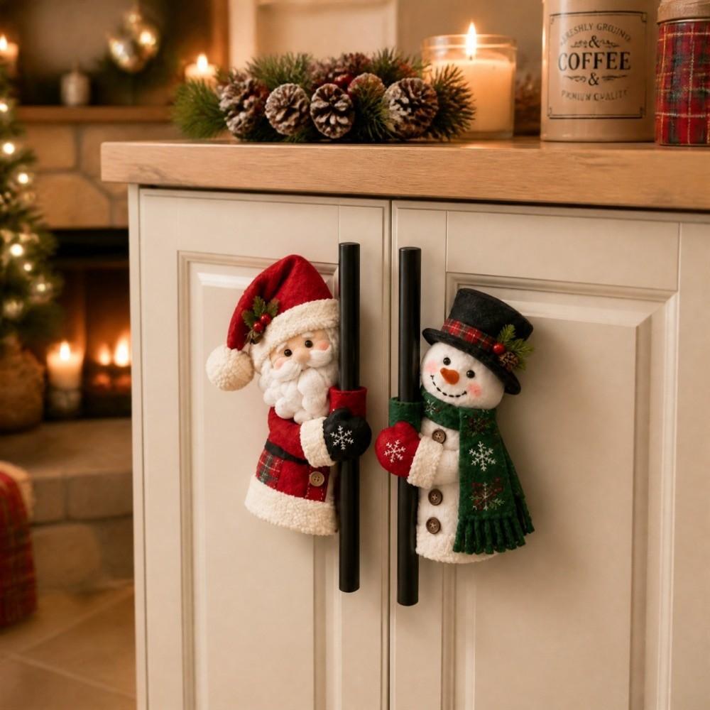 Santa Style Handle Covers Snowman Handles Appliance Handle Covers Fridge Door