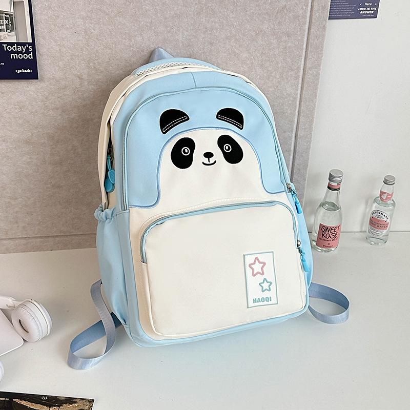 Cute Panda Soft Girl Student Backpack for Girls Junior High School High School Large Capacity High-value Student Schoolbag Travel Commuter Bag