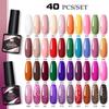 Set de Oje Gel Nee Jolie cu 40 de Culori, Kit Japonez pentru Unghii cu Gel UV Soak Off, Rezistent și Ușor de Aplicat