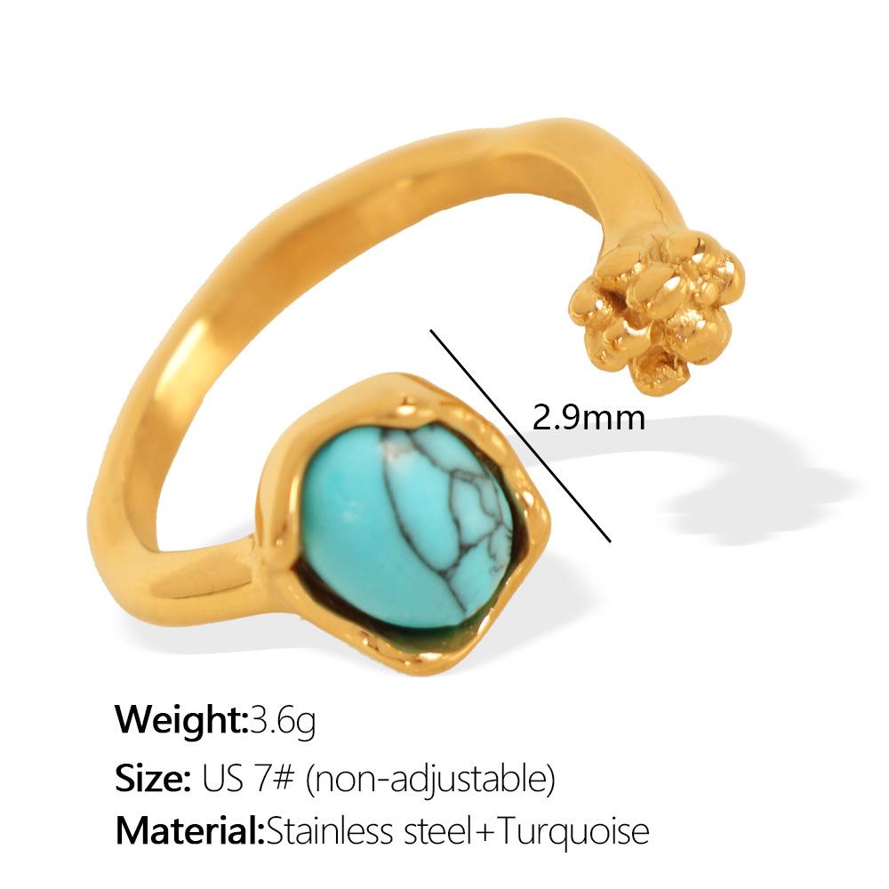 Ins Hot-selling Opal Bud Ring for Women, High-end Open Titanium Steel Jewelry.