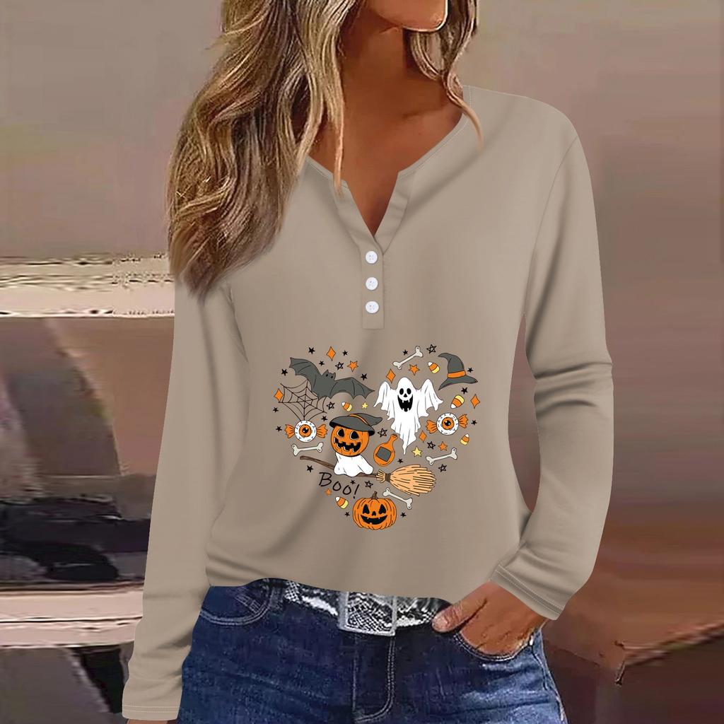 Women's T Shirt Tee Button Floral Print Long Sleeve Daily Weekend Fashion Basic V-Neck Regular Top