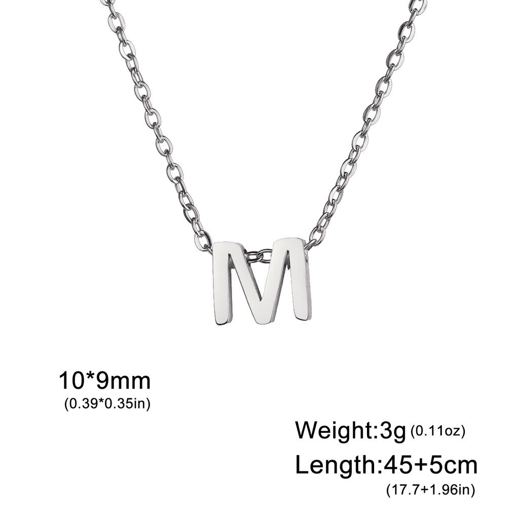 Name Initial Necklace A-Z 26 Letters Pendant Stainless Steel Jewelry Women Men Neck Choker Couple Friend Birthday New Year Gifts