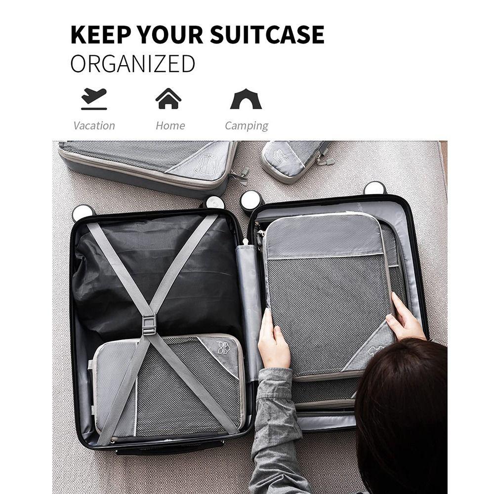 Compressible Luggage Storage Bags Set Portable Suitcases Bag Compression Packing Cubes  Vacation