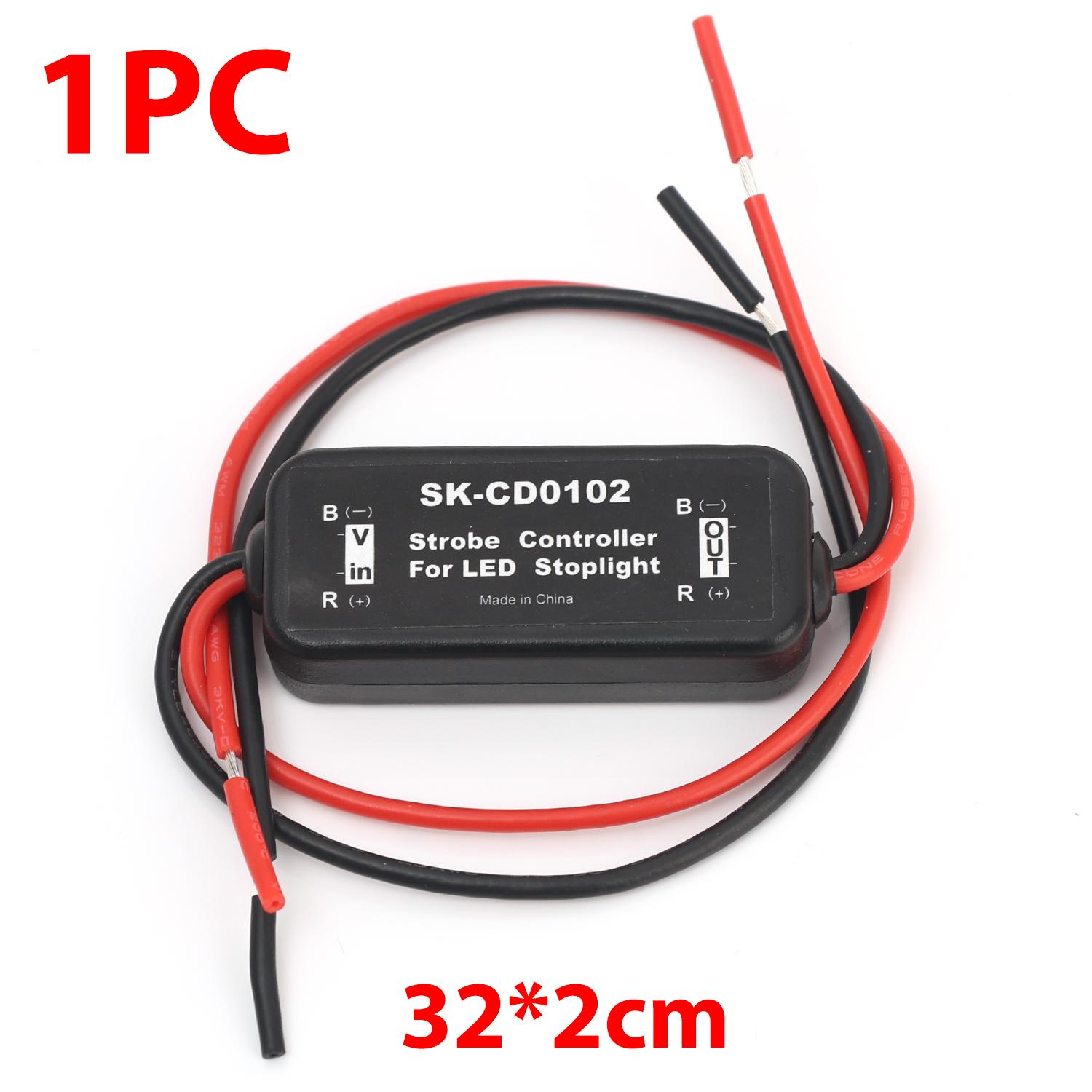 

Мигающий модуль заднего стоп-сигнала 9-30В LED Мигающий задний стоп-сигнал Аксессуары Универсальный контроллер стробоскопа Мигалка стоп-сигнала красный