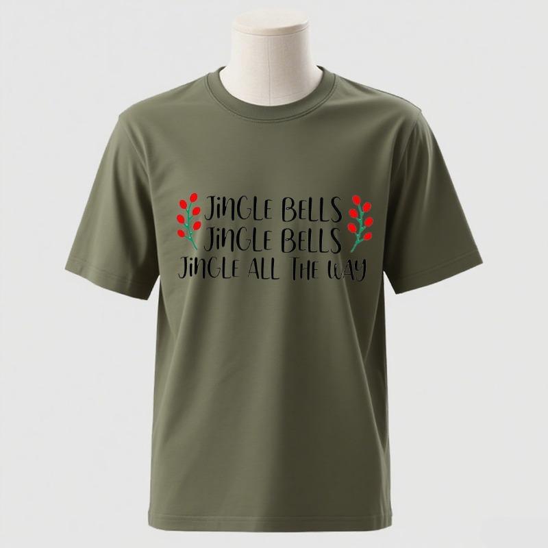 Couple Christmas Pregnancy AnnounceUnisext Xmas Maternity Tee Jingle Bells Baby on The Way Mom and Dad To Be Couple Pregnancy Tee