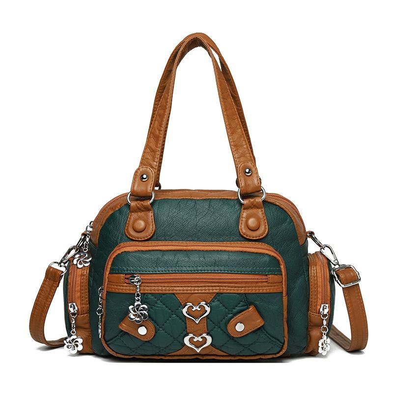 Retro Ladies' Single-shoulder Washed Leather Large-capacity Hand-held Soft Leather Crossbody Bag