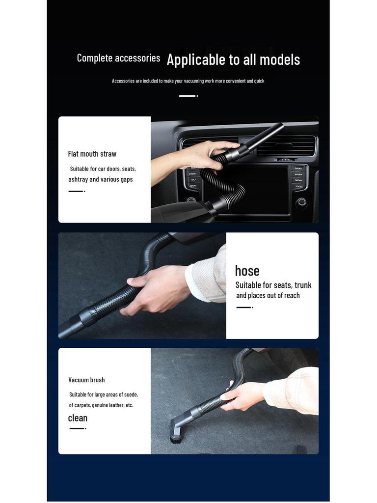 Wireless Car and Home Wet/Dry Vacuum Cleaner, High-Power, Cigarette Lighter-Compatible