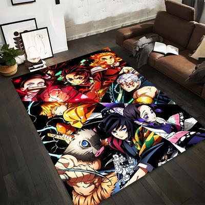 "Colorful Anime Character Carpet with Bold Design for Home Decor" Suitable for Use As an Anti-slip for Living Room Bedroom Sofas