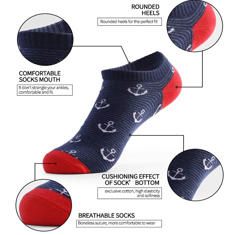 Quality Mens Pairs High 5 Socks Summer Large Size Breathable Man Sock Cotton Shallow Mouth Lowtop Male New