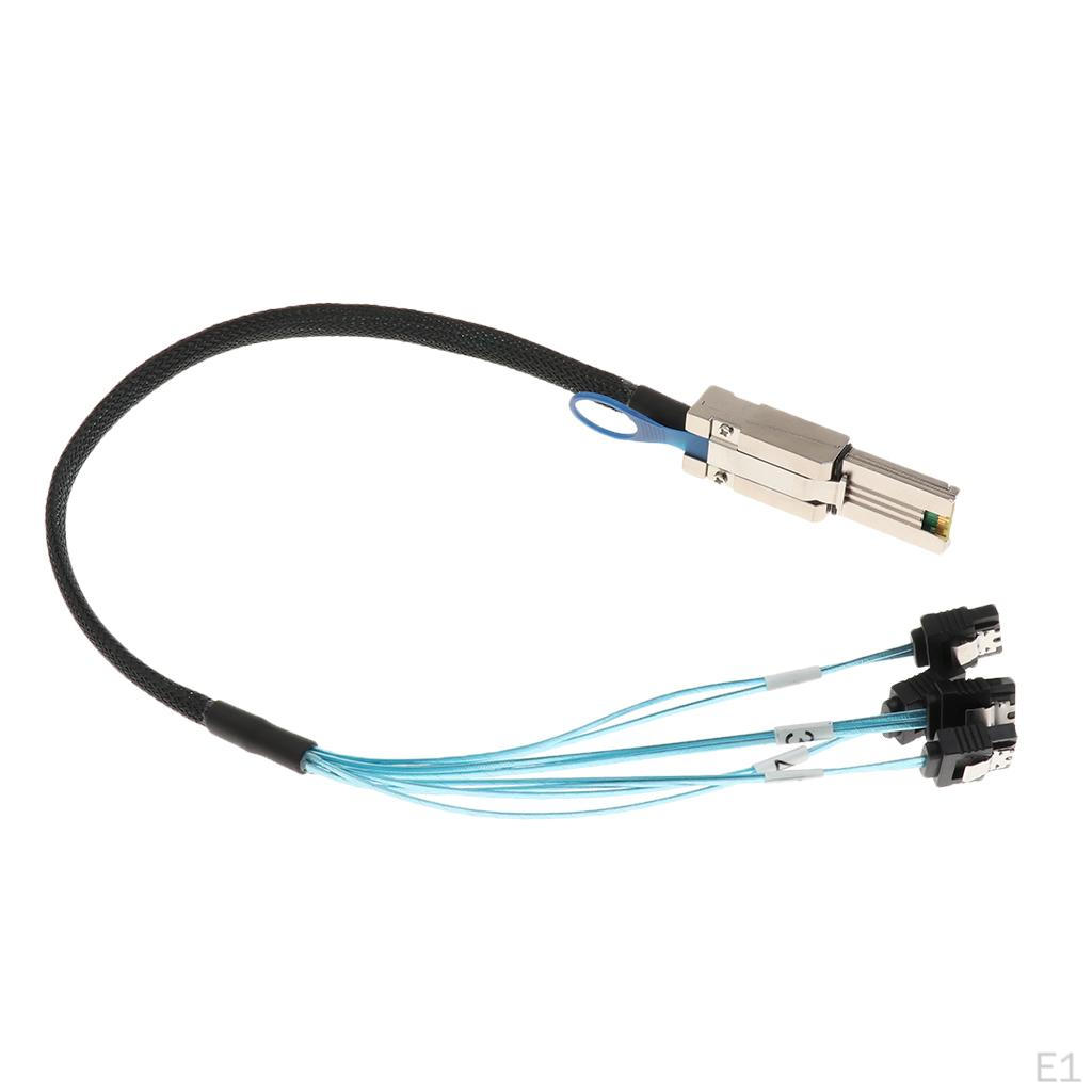 -sas 26p Sff-8088 to 4x 7pin 6gb / S 30agw Adapter Cable Y Latch