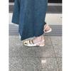 French Flat-soled Sandals Women's Korean Version of Versatile Xiaoxiangfeng Single Shoes Color Matching Fashion Front Bag Empty Skirt Mary Jane
