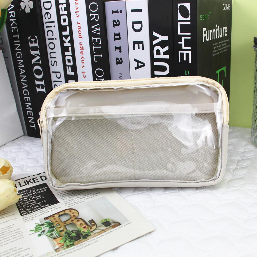 Large Capacity Transparent Pencil Bag With Seethrough Window For Students Gift