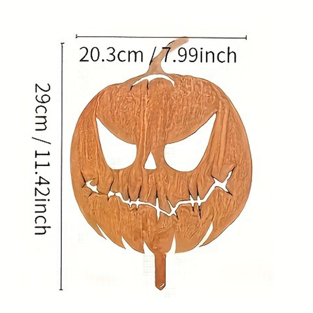 1pc Evil Metal Pumpkin Garden Stakes, Embedded Statue For Halloween Decoration, Yard, Lawn, Patio, Haunted House
