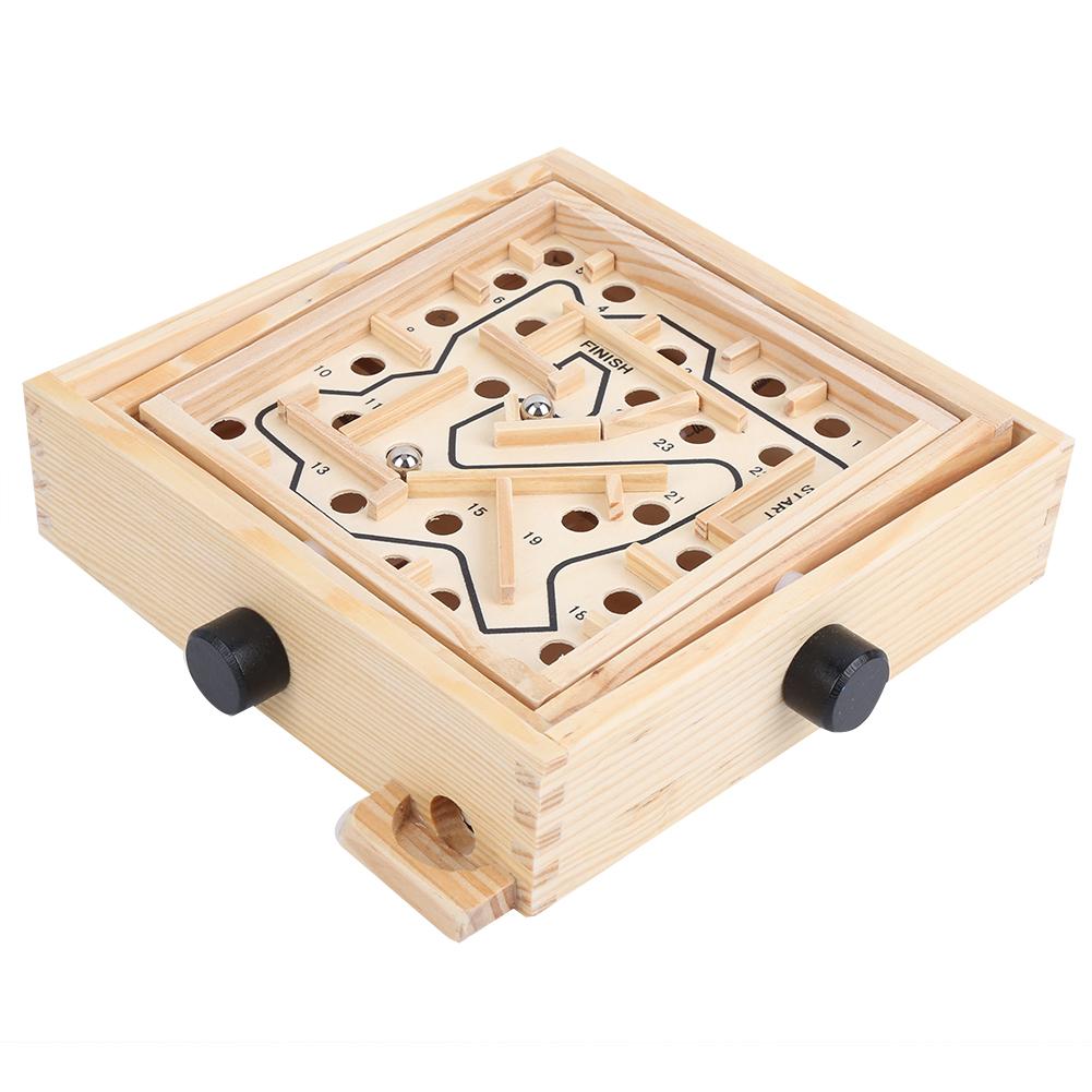 Wooden Children Maze Board Game Kid Balances Ball Maze Board Educational Toy GiftMaze S