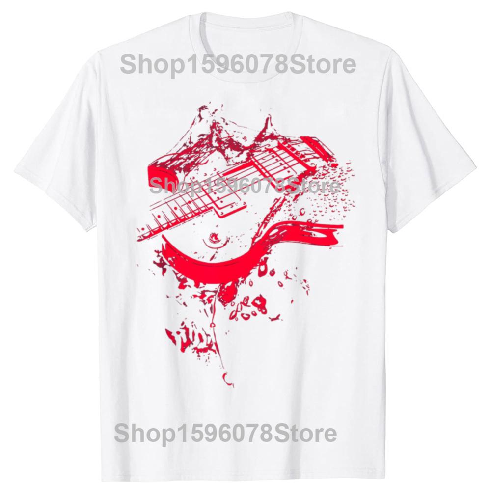 Funny Guitar Cool Rock Music Musicians T Shirts Men Women Cotton Humor Streetwear Tee Shirt Short Sleeve Unisex Loose Clothing