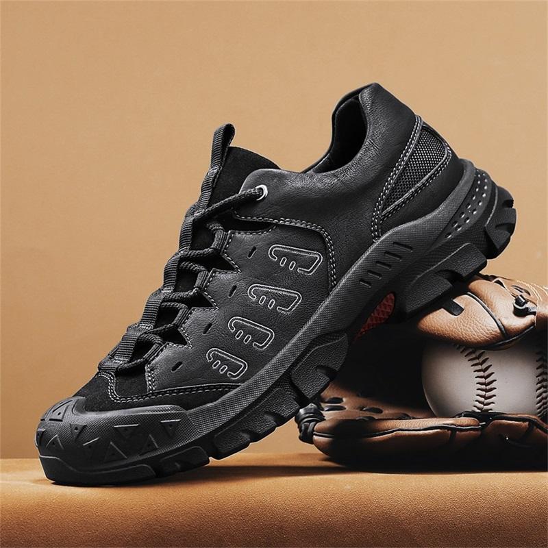 

Осенняя мужская повседневная обувь для улицы, нескользящие кроссовки, походные ботинки 46 чёрный
