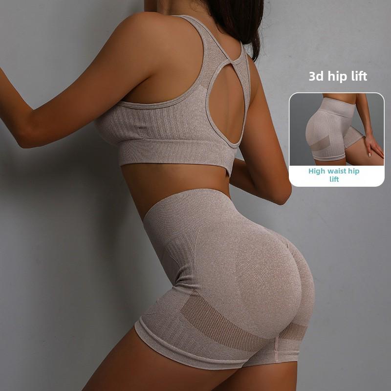 European & American Women's Yoga Sports Suit: Fitness Vest & Running Shorts